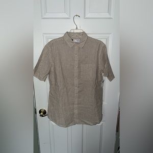 Gap Men’s Tan/White Striped Button Down
